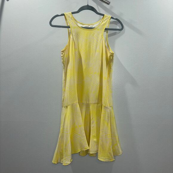 Amanda Uprichard Yellow Silk Drop Waist Sleeveless Dress โ Size P (Petite Small) - Picture 3 of 10